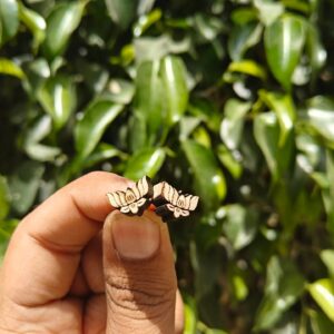 Lotus shape Tulsi Earrings - Thumbnail Image 2