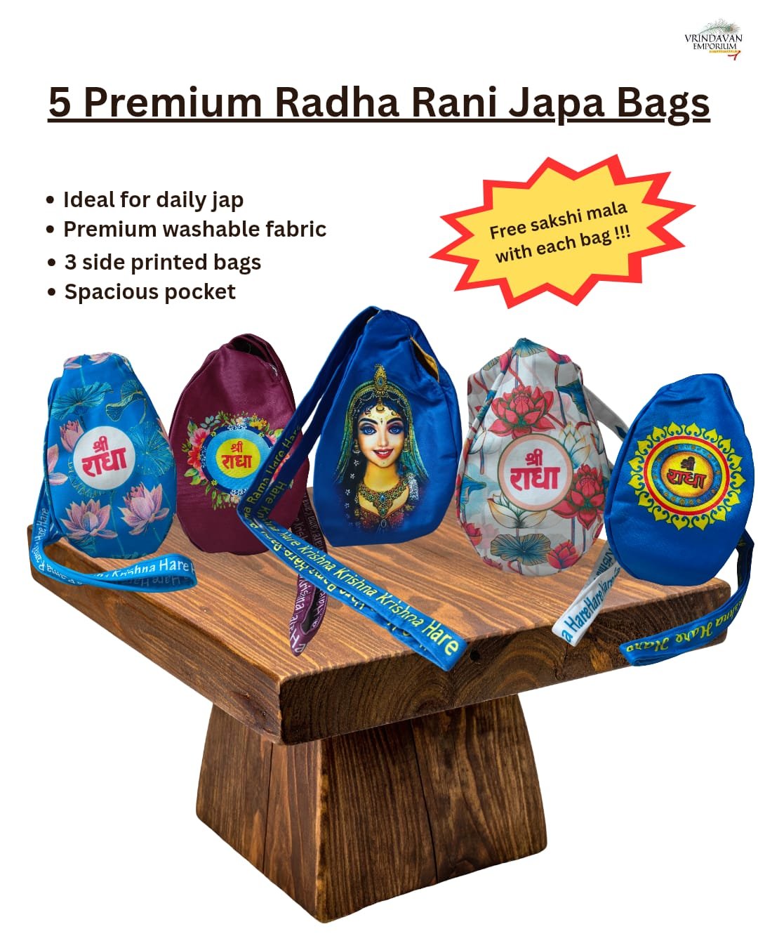 Radha rani lover's japa bags combo - Image 1